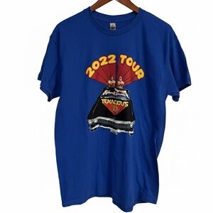 Gildan Tenacious D 2022 Tour Jack Black Kyle Gass Blue T-Shirt Large